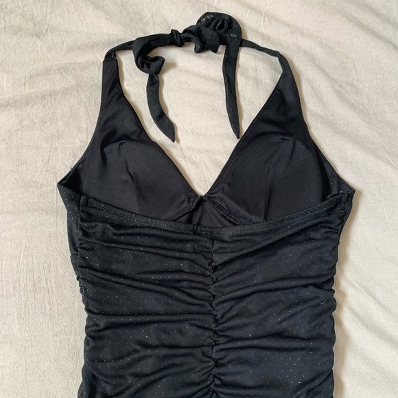 Vintage Sparkly Halter-Neck Ruched Top - Picture 5 of 7